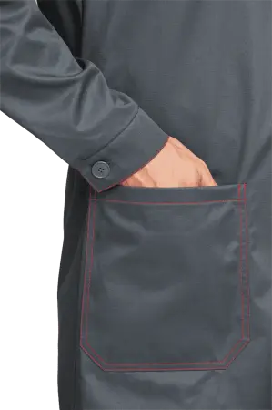 Халат КМ-10 ЛЮКС (серый/красный)