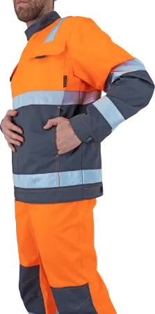 Костюм РЕФЛЕКТ-2 сигнальный с ПК (оранжевый/серый)