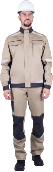 Куртка ТУРБО SAFETY (бежевый/т.серый) Куртка ТУРБО SAFETY (бежевый/т.серый)