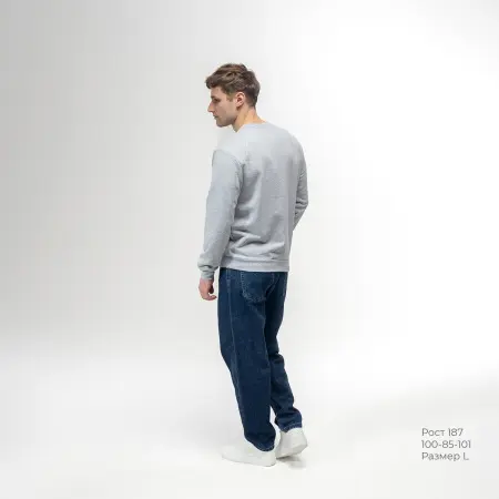 Толстовка REDFORT 355 петля-диагональ (серый меланж)