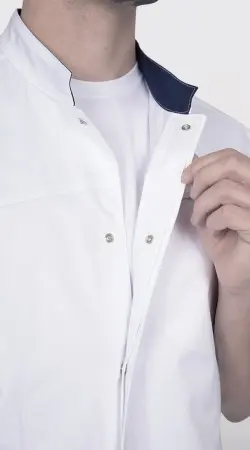 Блуза ЛОРД с коротким рукавом (белый/синий) мужские медицинские