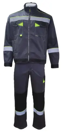 Костюм КОРВЕТ КОТТОН КБ1 с БР (т.серый/черный/лимон)