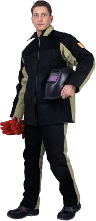 Костюм сварщика комбинированный спилок/брезент утепленный 2.6