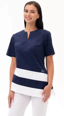 Блуза ЛИНА женская (синий/белый) женские медицинские