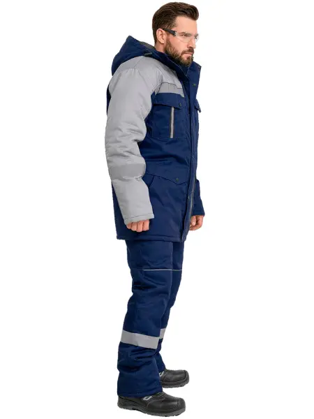 Костюм RONTA KS580 зимний с ПК (т.синий/св.серый)