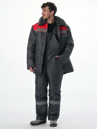 Костюм Т-УЛЬТРА-2 зимний с ПК (т.серый/красный)