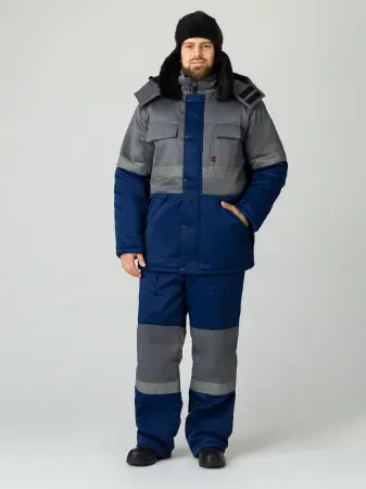 Костюм ПРОФИ-НОРД зимний с ПК (т.синий/серый)