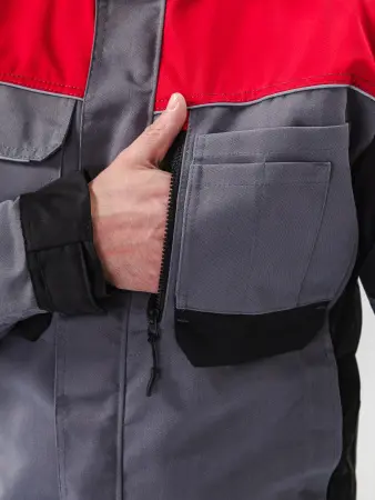 Костюм ГОРОД с БР (т.серый/черный/красный)