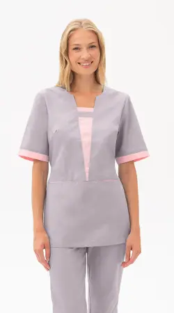 Костюм САНДРА женский с БР (серый/розовый) женские медицинские