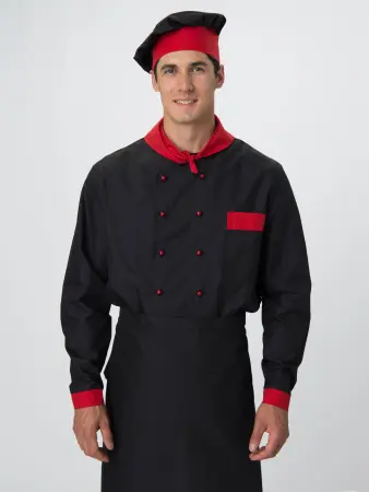Костюм повара СУ-ШЕФ (черный/красный)