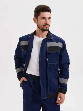 Костюм СИСТЕМА с БР (т.синий/черный/василек)