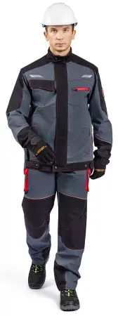 Куртка РЕЙН (т.серый/черный/красный)