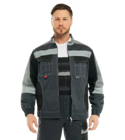 Костюм ФОРМУЛА КОТТОН ФП2 с ПК (т.серый/св.серый/черный)