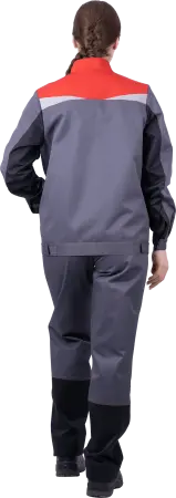 Костюм КМ-10 ЛЮКС жен. летний с БР (серый/красный)