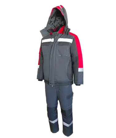 Костюм ЮКОН-МЕМБРАНА зимний с БР (т. серый/черный/красный)