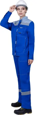 Костюм РАЦИОНАЛИЗАТОР женский с БР (василёк/серый)
