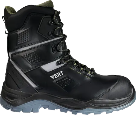 Ботинки VERT ПУ/ТПУ высокий берец кожаные с КП и КС (черный)