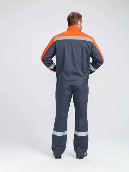 Костюм БРИГОТЕК-1 СОП с БР (т.серый/оранжевый)