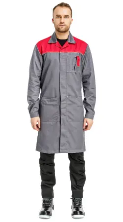 Халат RONTA HL102 (т.серый/красный)