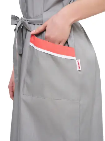 Халат ПРИБОЙ женский (св.серый/коралловый/белый)