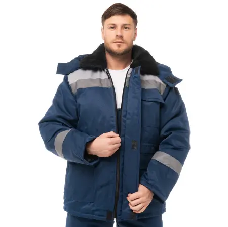 Костюм СТАНДАРТ-ЛЮКС зимний СОП с ПК (т.синий/серый)