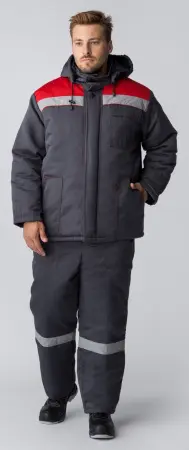 Костюм ПАРТНЕР зимний с ПК (т.серый/красный) Костюм ПАРТНЕР зимний с ПК (т.серый/красный)