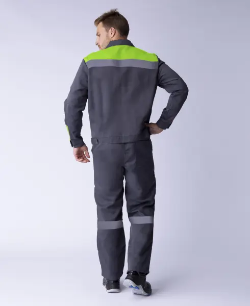 Костюм ФАВОРИТ-2 СОП с ПК (т.серый/лимонный)