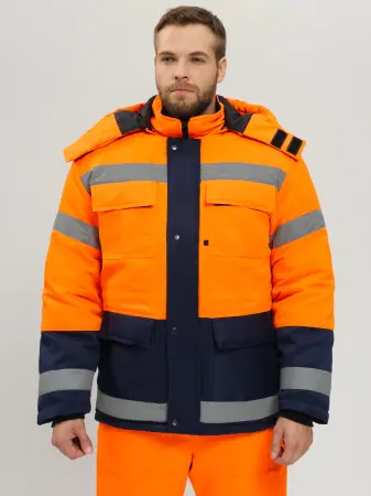 Костюм ДОРОЖНИК-УЛЬТРА зимний с ПК (оранжевый/т.синий)