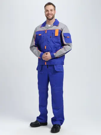 Костюм ДРАГА-2 с ПК (васильковый/св.серый/оранжевый)