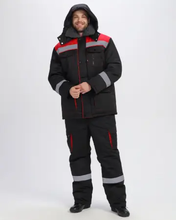 Костюм ТИТАН-УЛЬТРА CH зимний с ПК (черный/красный)