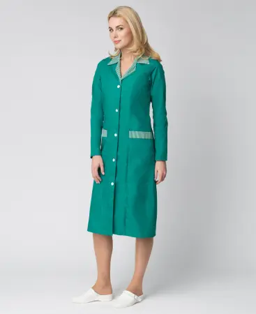 Халат НАДЕЖДА женский (зеленый/полоска)