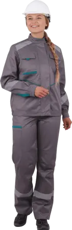 Костюм ГАЛАКТИКА женский с ПК (серый/бирюза)