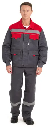 Костюм НОВА с СОП, с БР (серый/красный) Костюм НОВА с СОП, с БР (серый/красный)