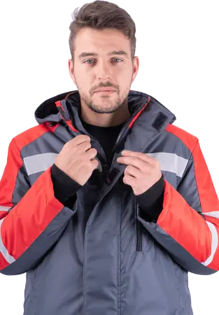 Куртка РОУД зимняя (т.серый/красный)