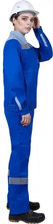 Костюм РАЦИОНАЛИЗАТОР женский с БР (василёк/серый)