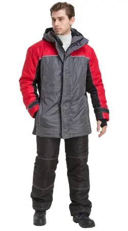 Куртка RONTA KR930 зимняя (т.серый/черный/красный)