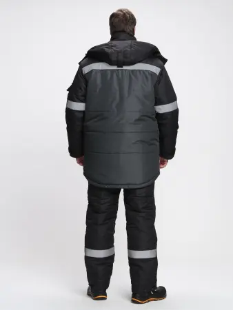 Костюм БЕРКОРТ-2 СОП К. зимний с ПК (черный/т.серый)