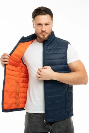 Жилет J-01 зимний (синий/оранжевый)