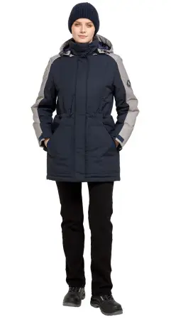 Куртка АЛЬФА женская зимняя (синий/серый)
