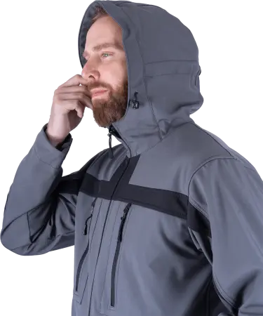 Куртка СОФТШЕЛЛ (серый/черный)
