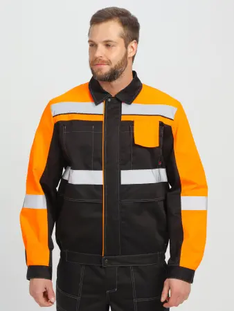 Костюм ВИВАТ-2 ПРЕМИУМ CH МВО с ПК (черный/оранжевый)