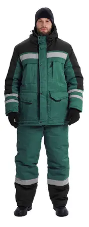 Костюм ЗИМНИК зимний с БР (т.зеленый/черный)