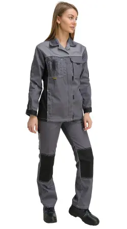 Костюм RONTA KS214 женский с БР (т.серый/св.серый/чёрный)