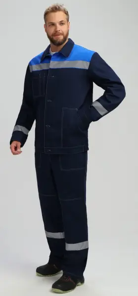Костюм ЛИГОР-2 СОП Саржа 250 с ПК (т.синий/васильковый)