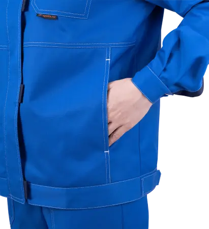 Костюм КМ-10 ЛЮКС жен. летний с БР (василек/т.синий)