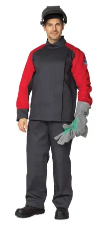 Костюм огнестойкий ГЕКТОР 1 кл. х/б с БР (серый/красный)