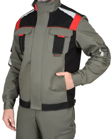 Куртка СИРИУС-СТАН (оливковый/черный/красный)