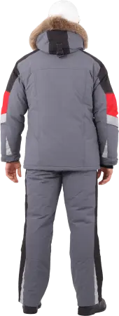 Куртка ХАЙ-ТЕК зимняя (серый/красный/черный)