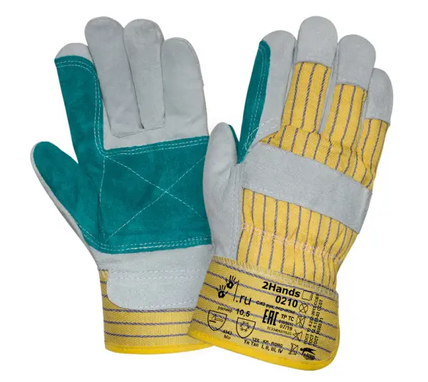 Перчатки 0210 спилковые комбинированные иск.мех