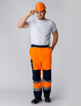 Костюм ДОРОЖНИК С-1 с БР (оранжевый/т.синий)